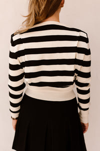 Stripes top black-creme