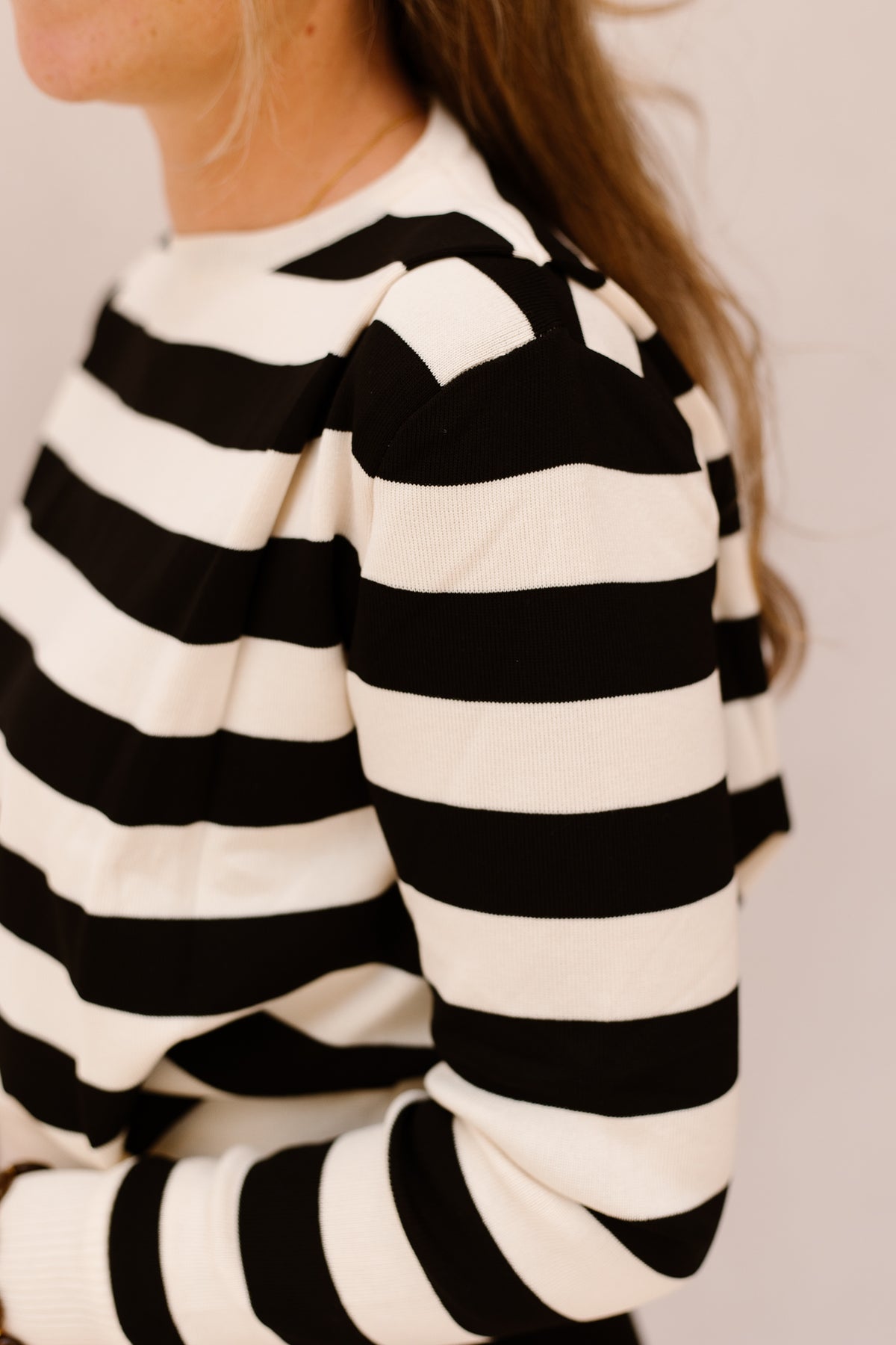 Stripes top black-creme