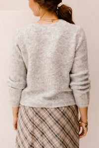 Yasplyra Ls Knit Cardigan Light Grey Melange