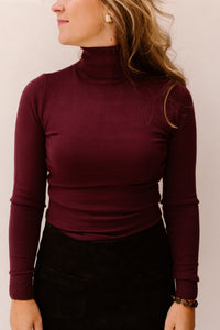 Objthess Rollneck Knit Pullover Wine/Melange