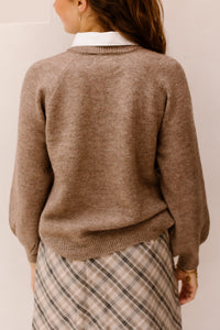 Dahlina Pullover Met Blousekraag Taupe