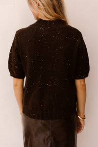 Dinthe top bruin glitter