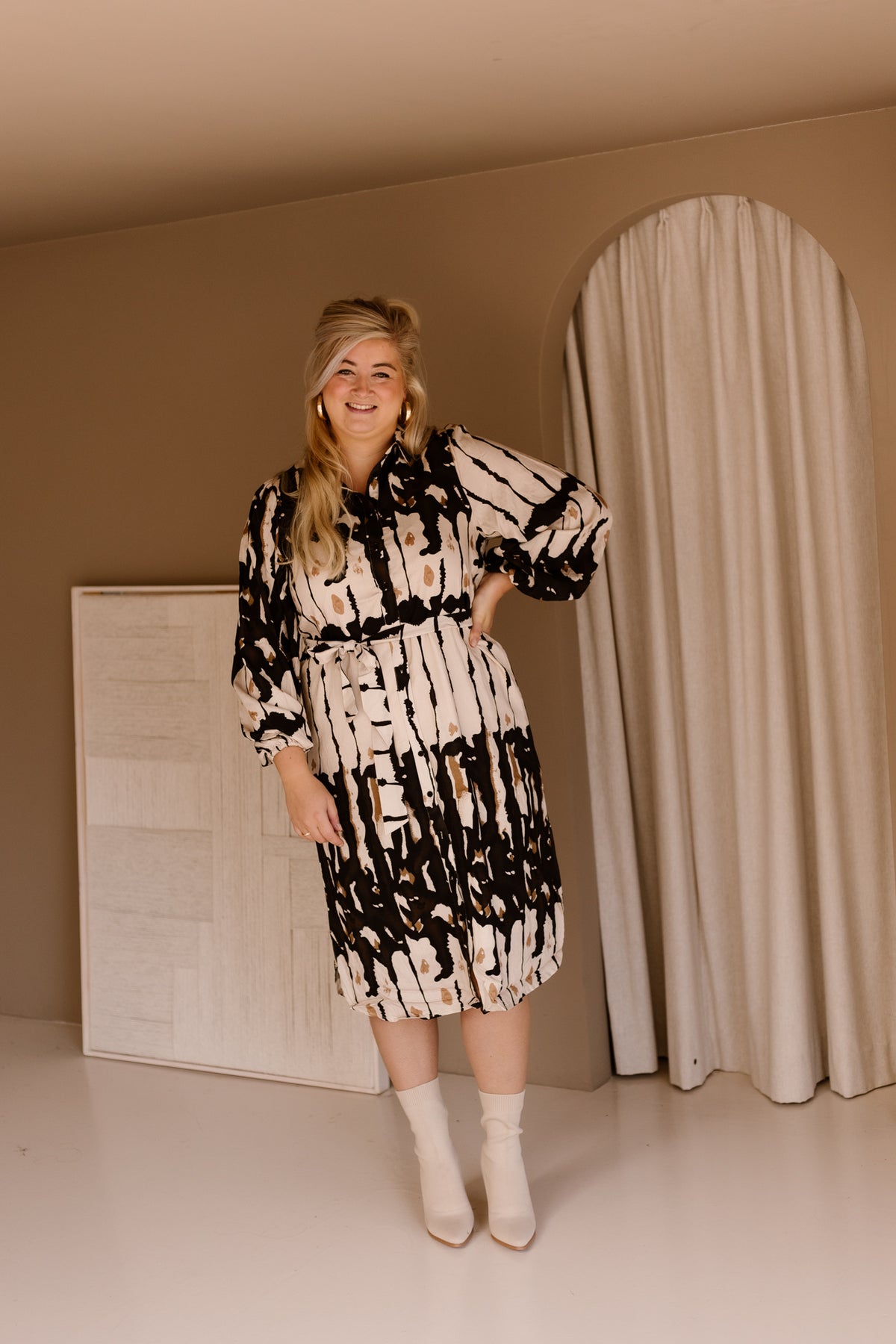 Enid dress sand/light camel