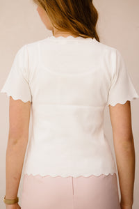 Knotted top short sleeve white