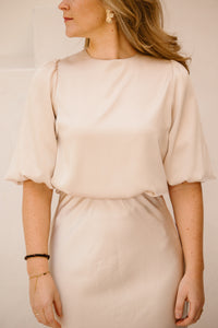 Lorraine soft satin blouse champagne NN