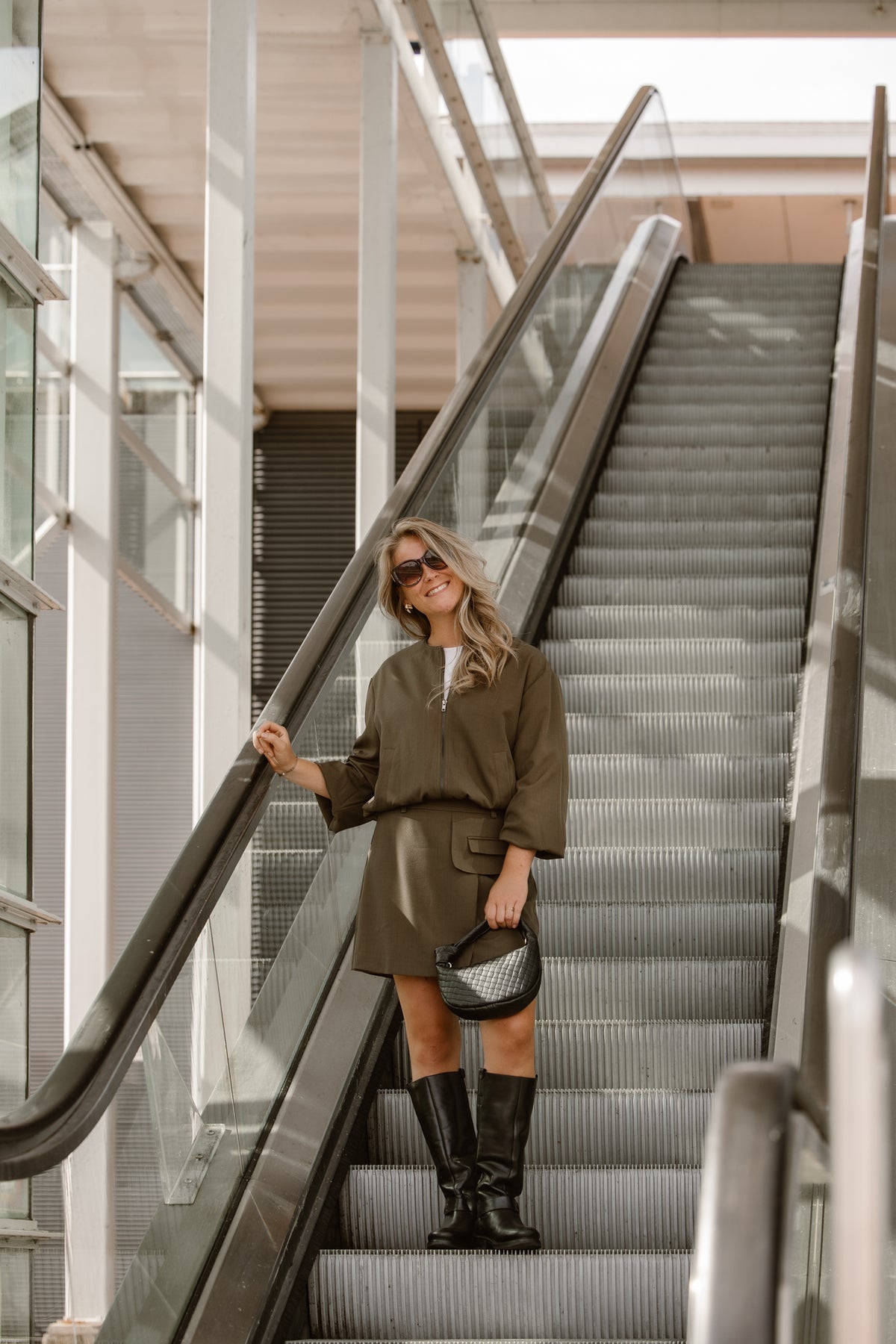 LunaCC balloon zip jacket military olive