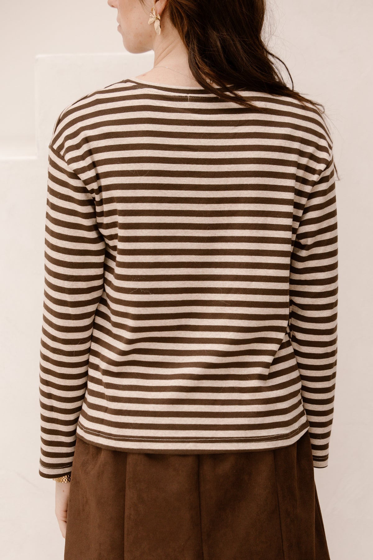 Bodee streep top sand brown