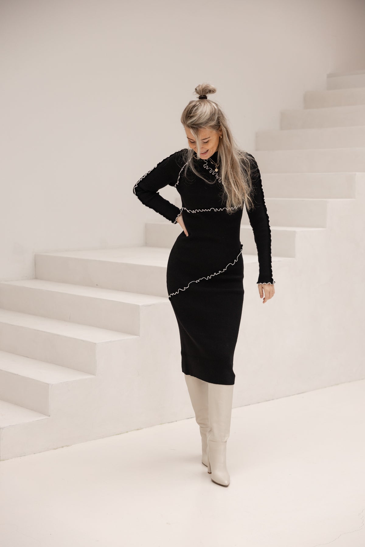 Objjanne knit dress black