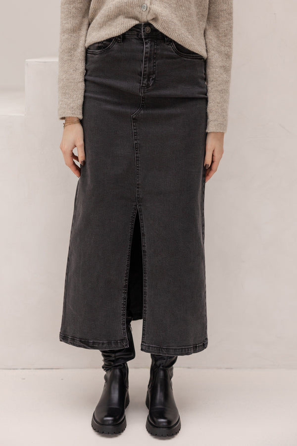 Olia long skirt grey wash