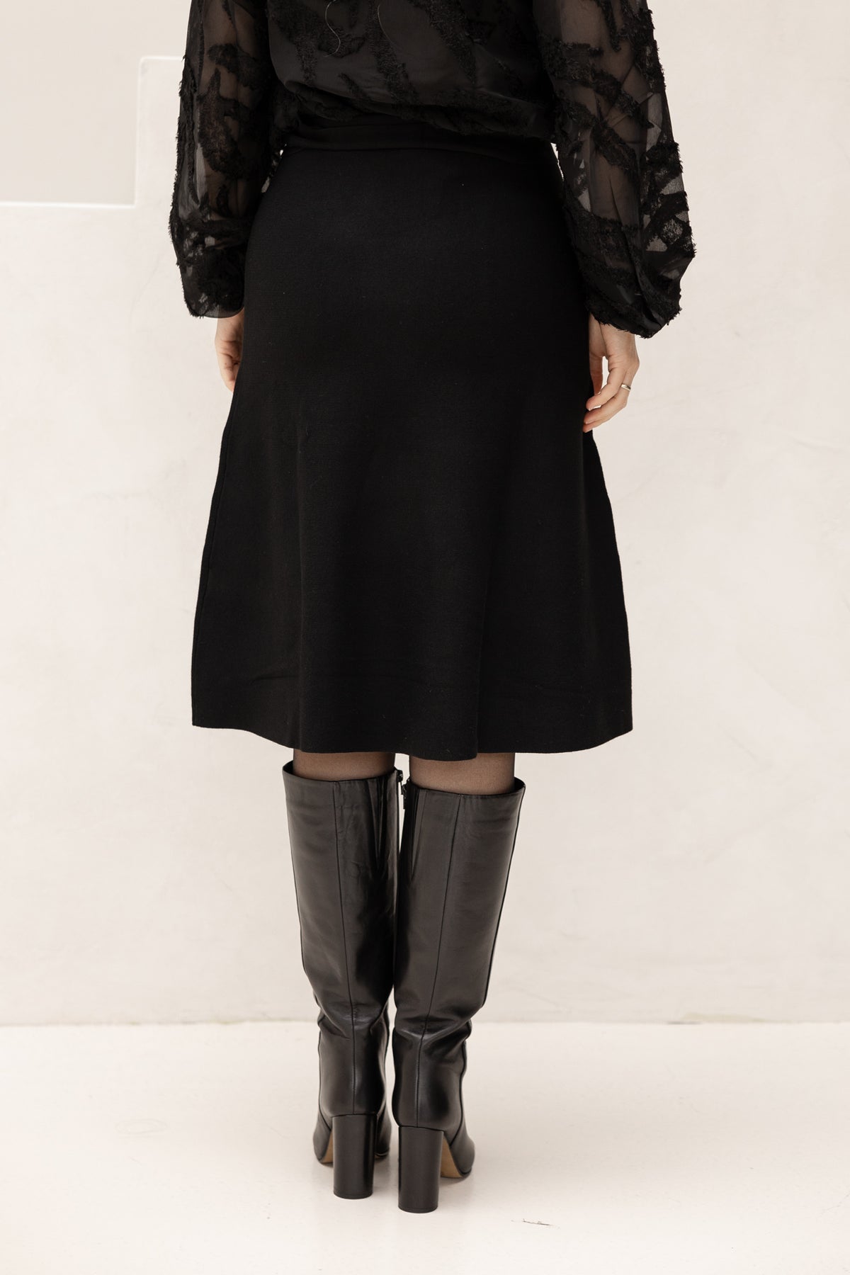 Knit skirt midi black SL