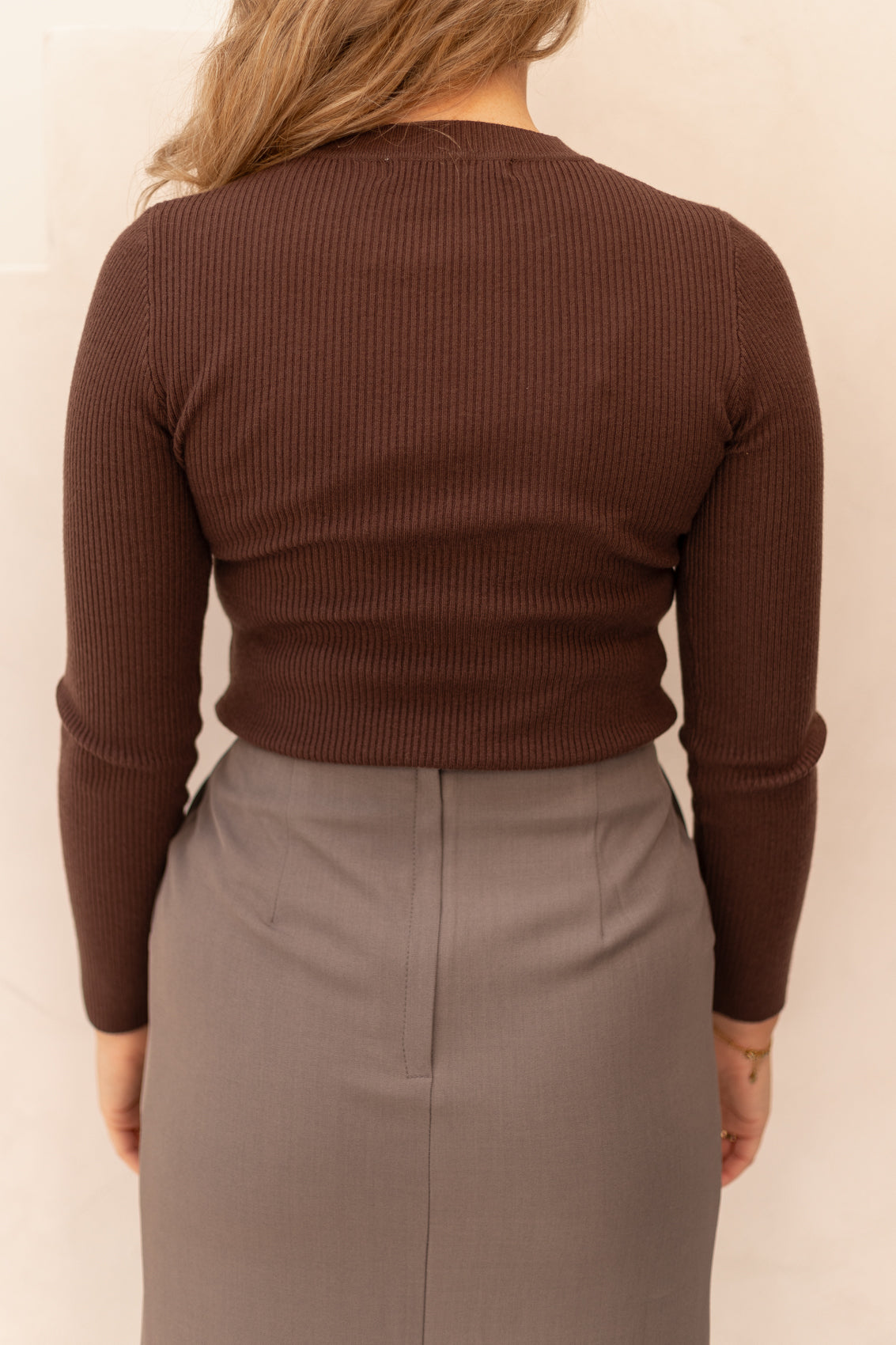 Brown basic top