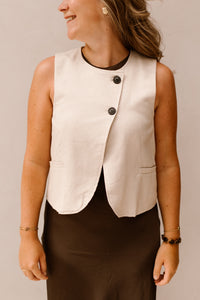 Zeynep gilet linnen beige