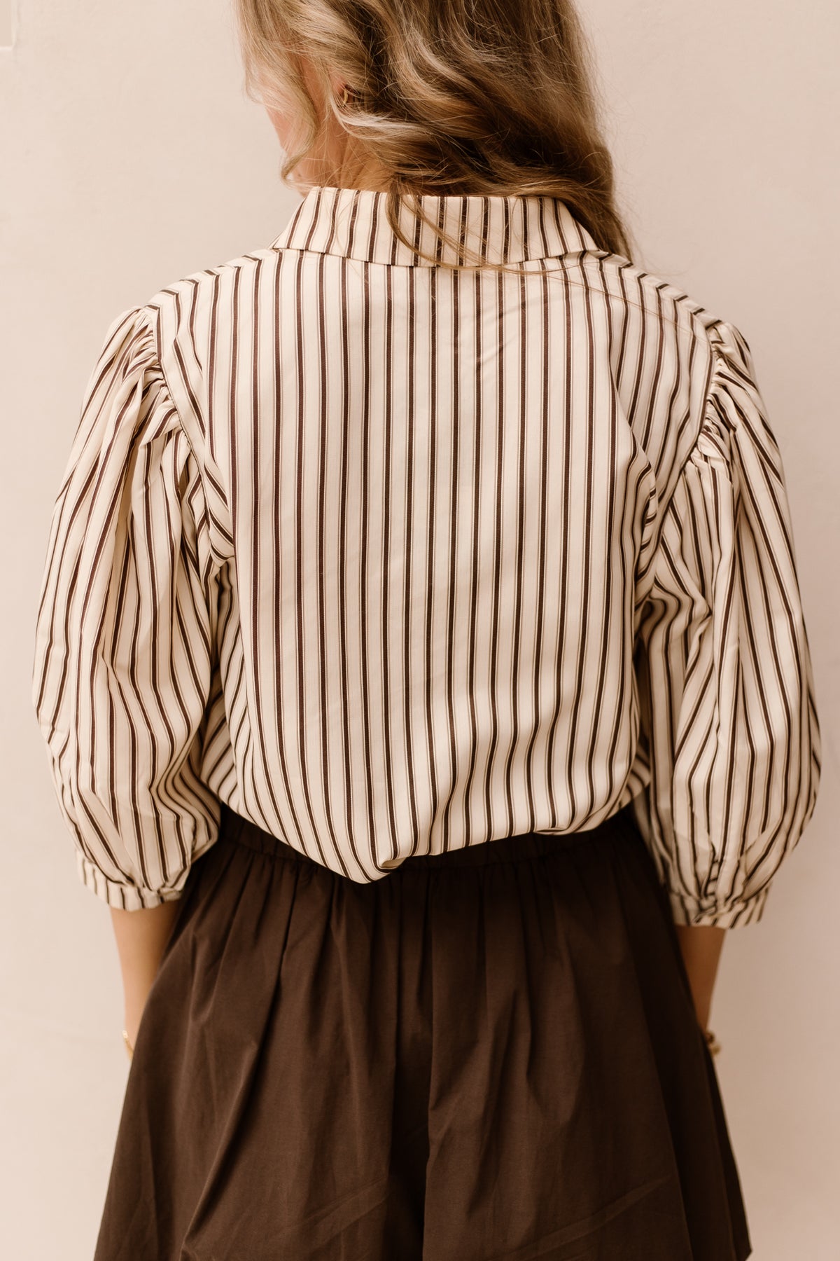 Bobbie Blouse Brown Stripe