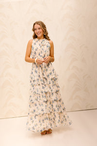 Marli Chiffonkleid, einfarbig, hellblau