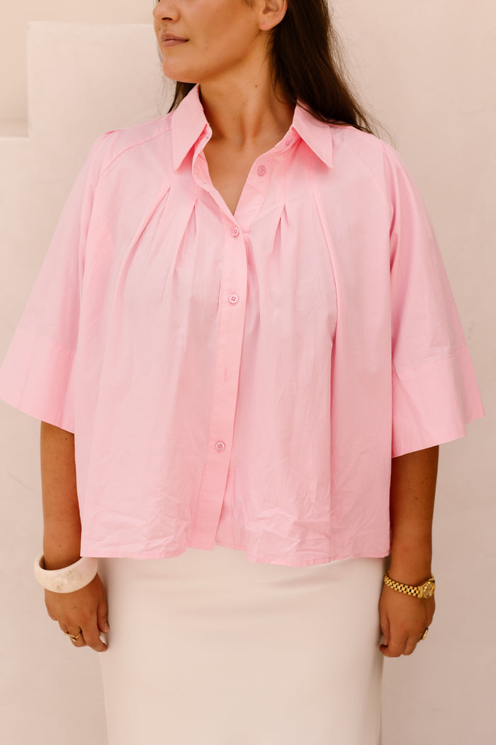 Pink oversized blouse