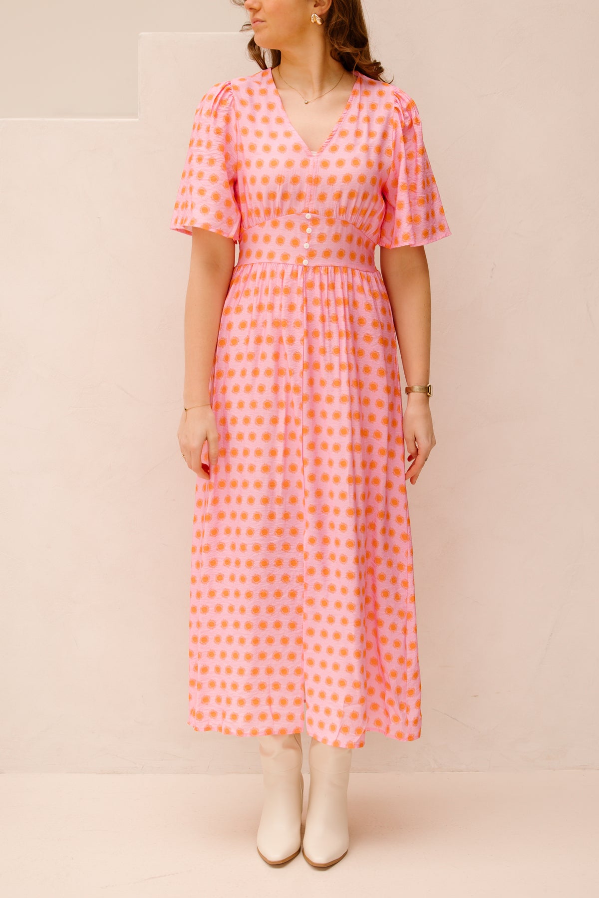 Marielle print dress pink