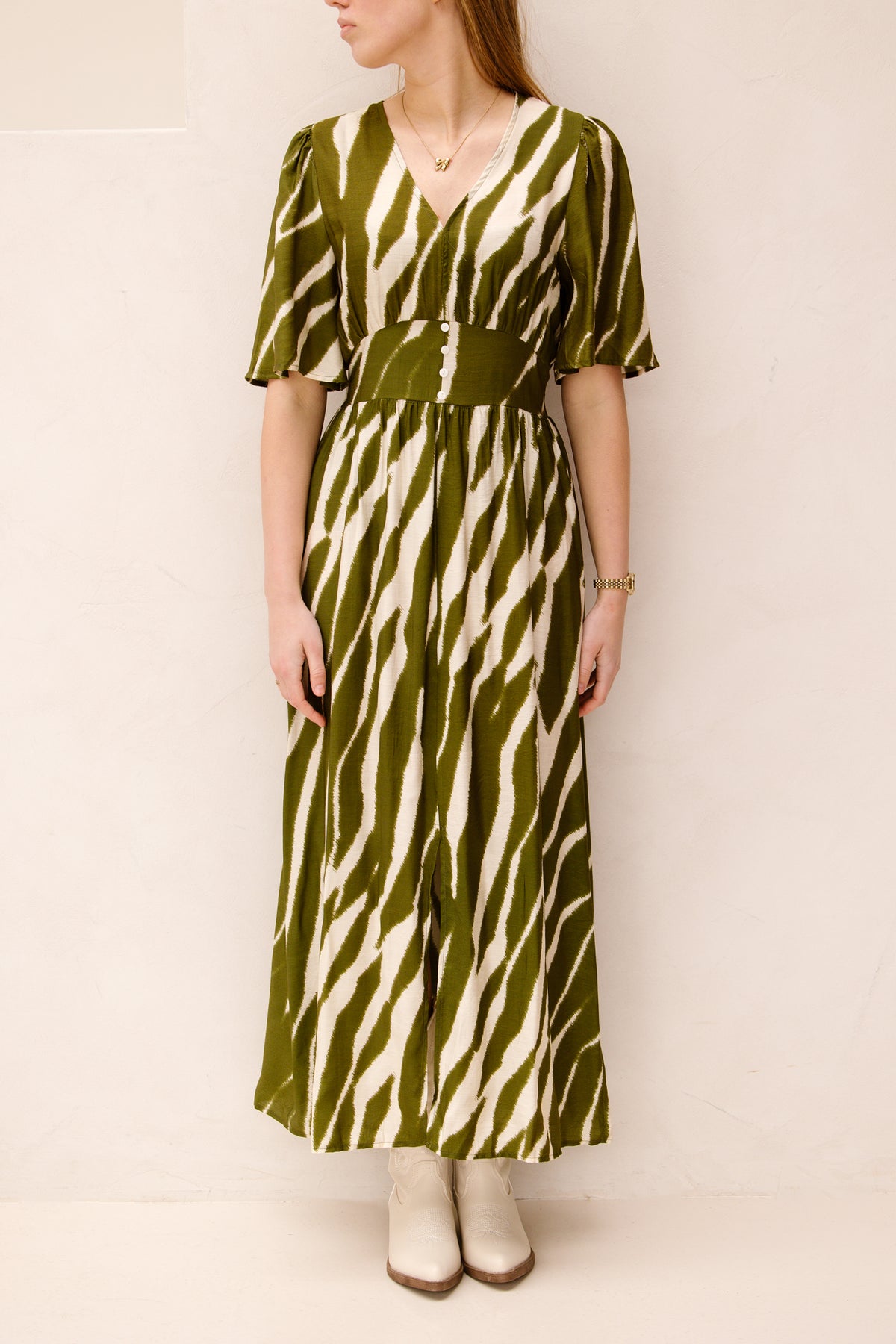 Marielle print dress green
