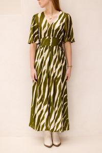 Marielle print dress green