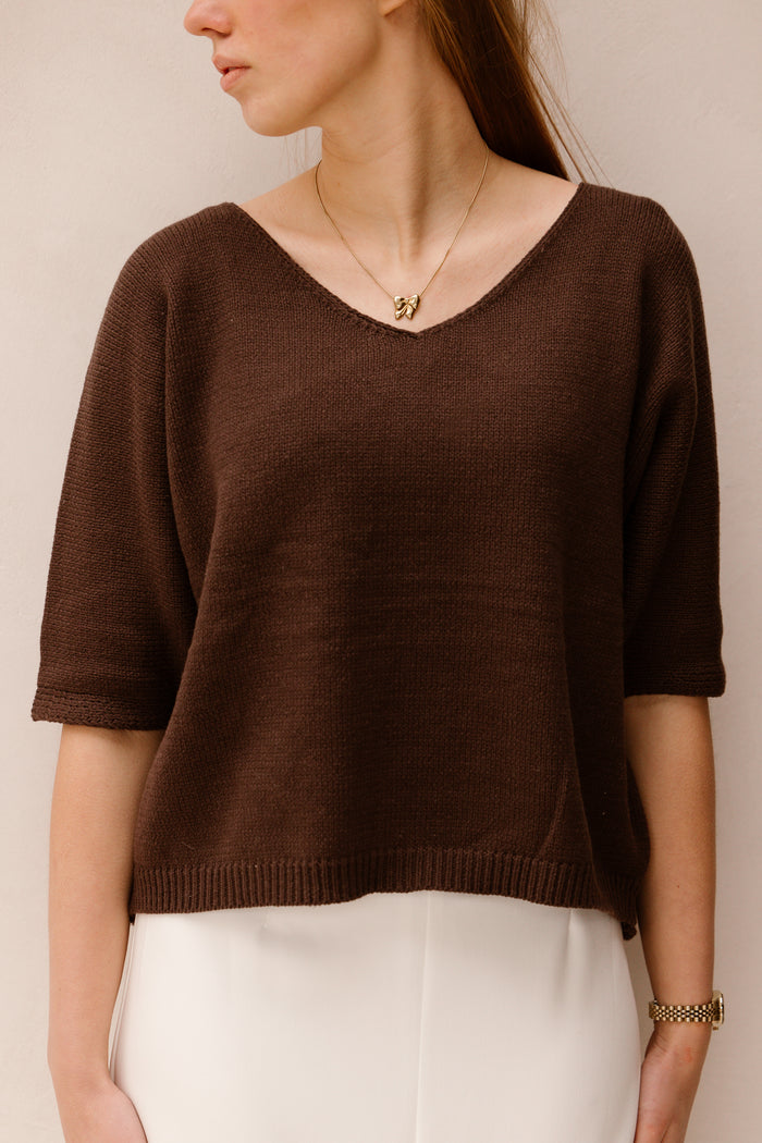 Sandra top dark brown