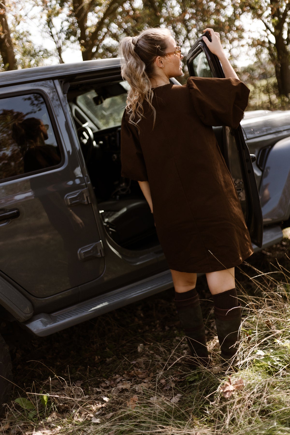 Mette Denim Dress Brown