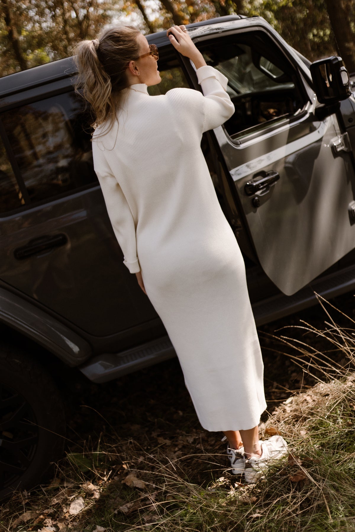Greet Knit Dress Offwhite