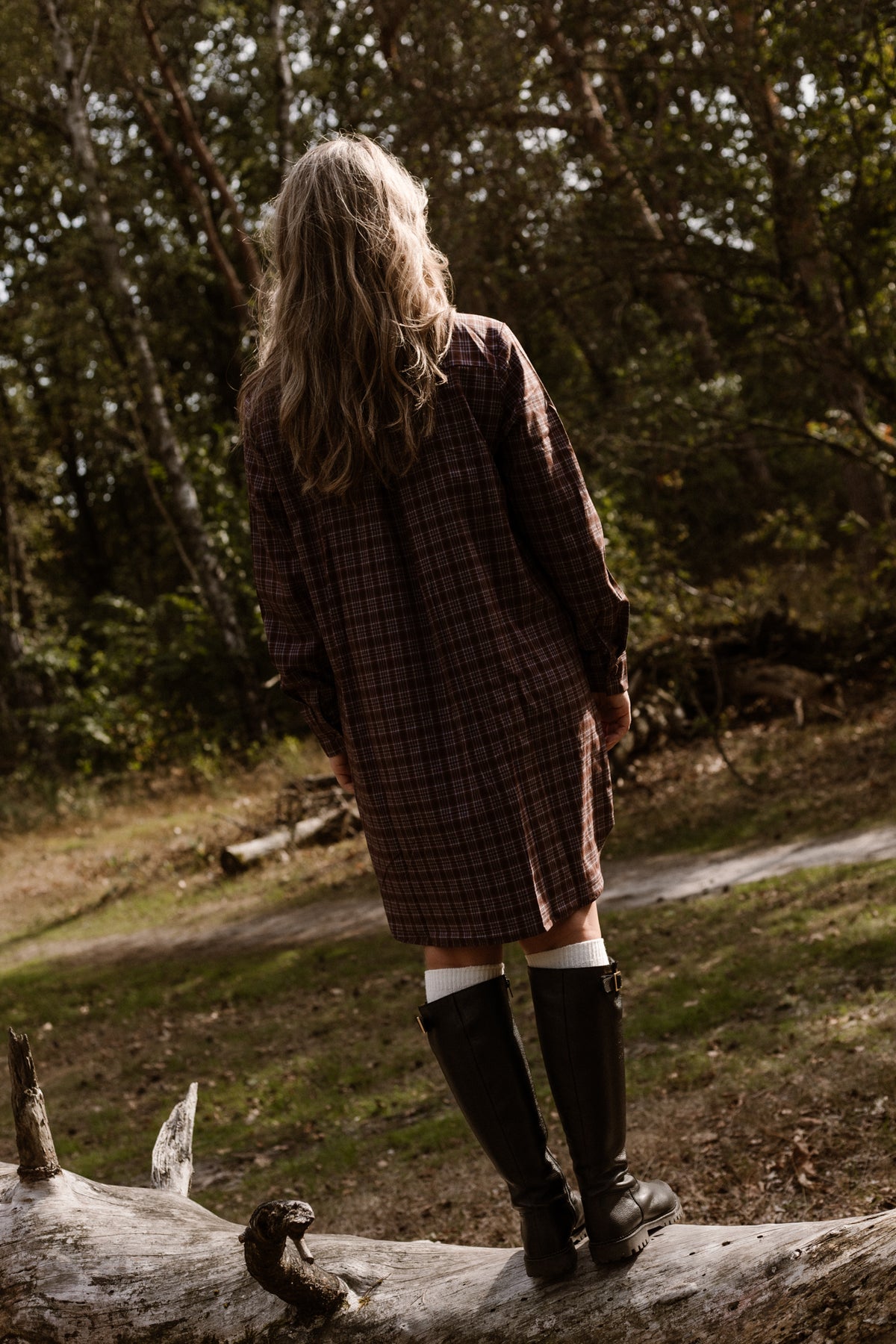 Jola check dress blue/brown