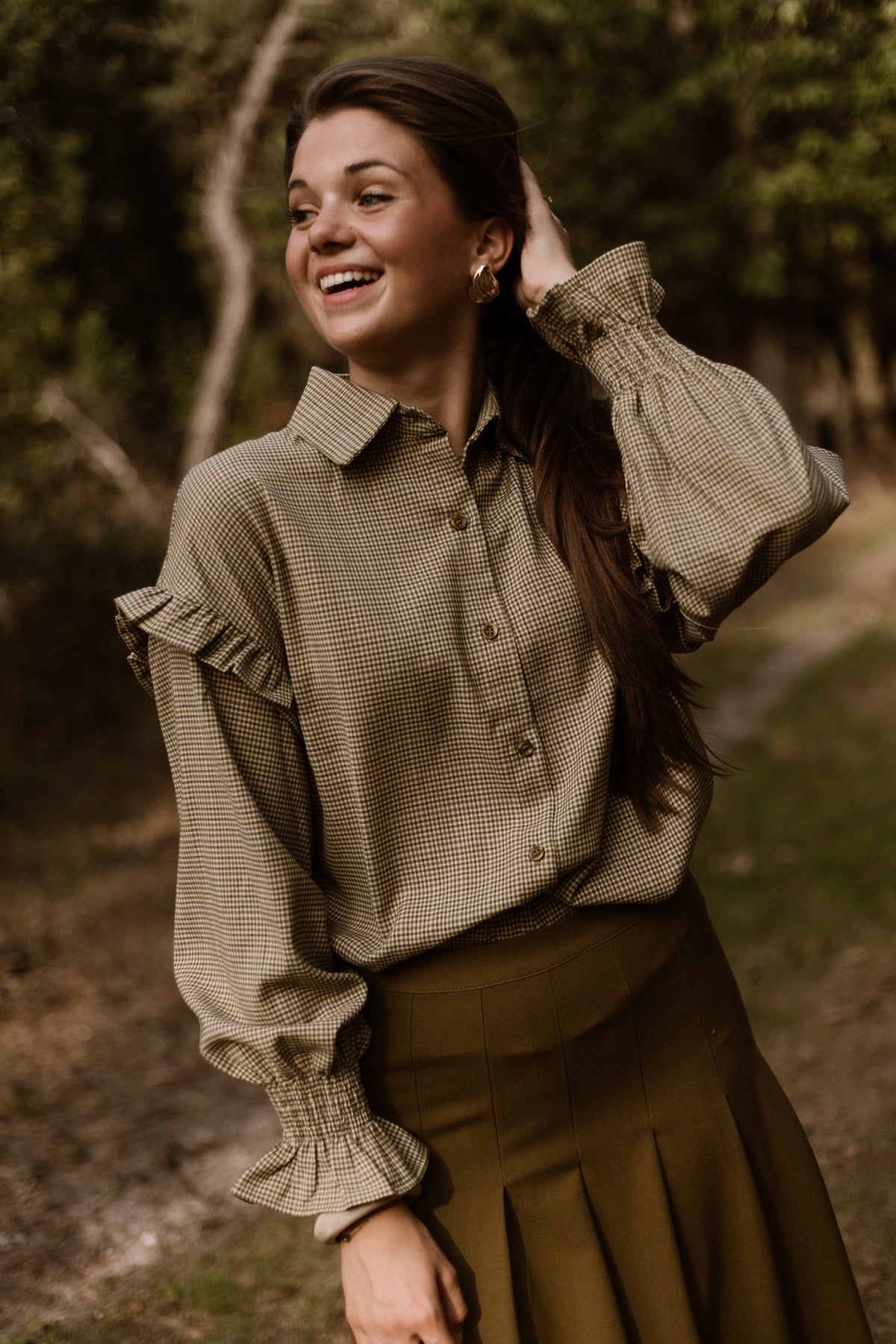 Jedy check blouse green