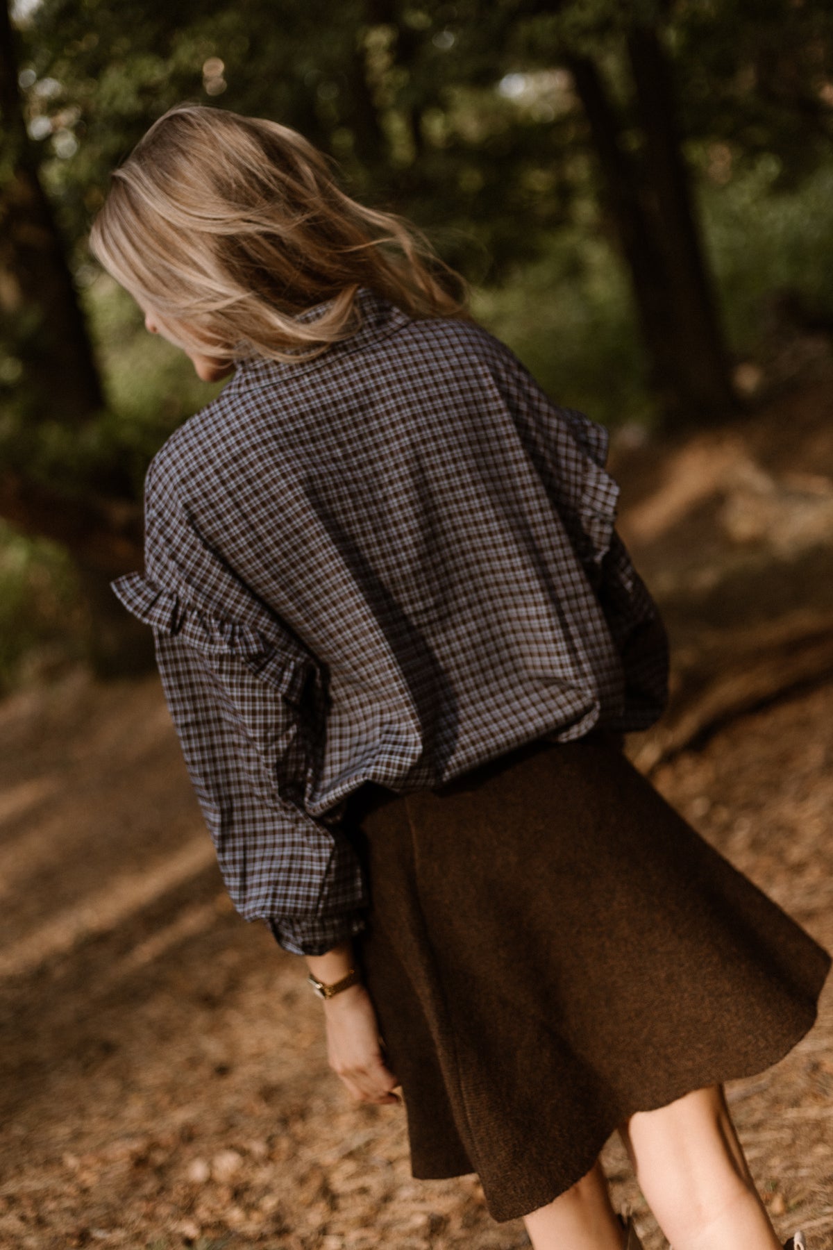 Jedy check blouse brown/blue