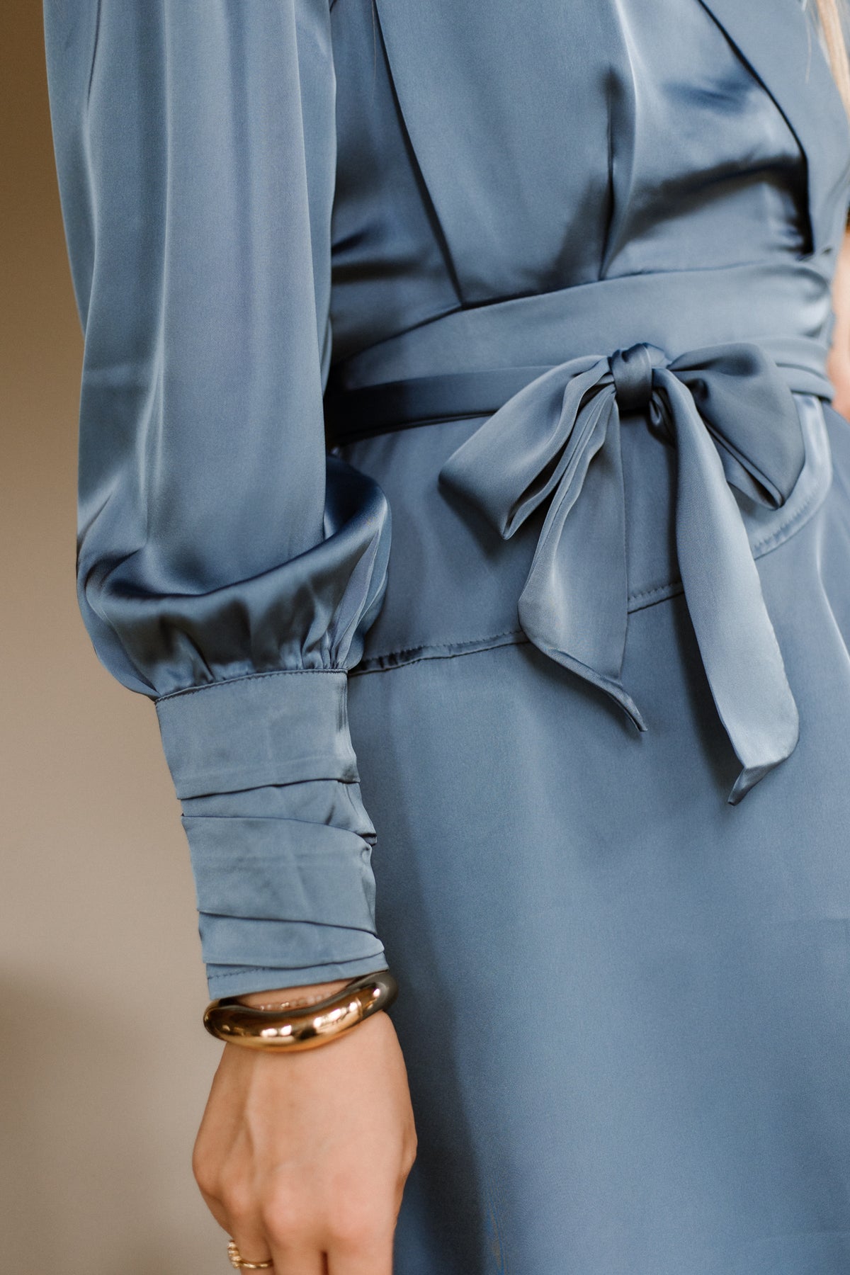 Lisa Sateen Dress Eisblau