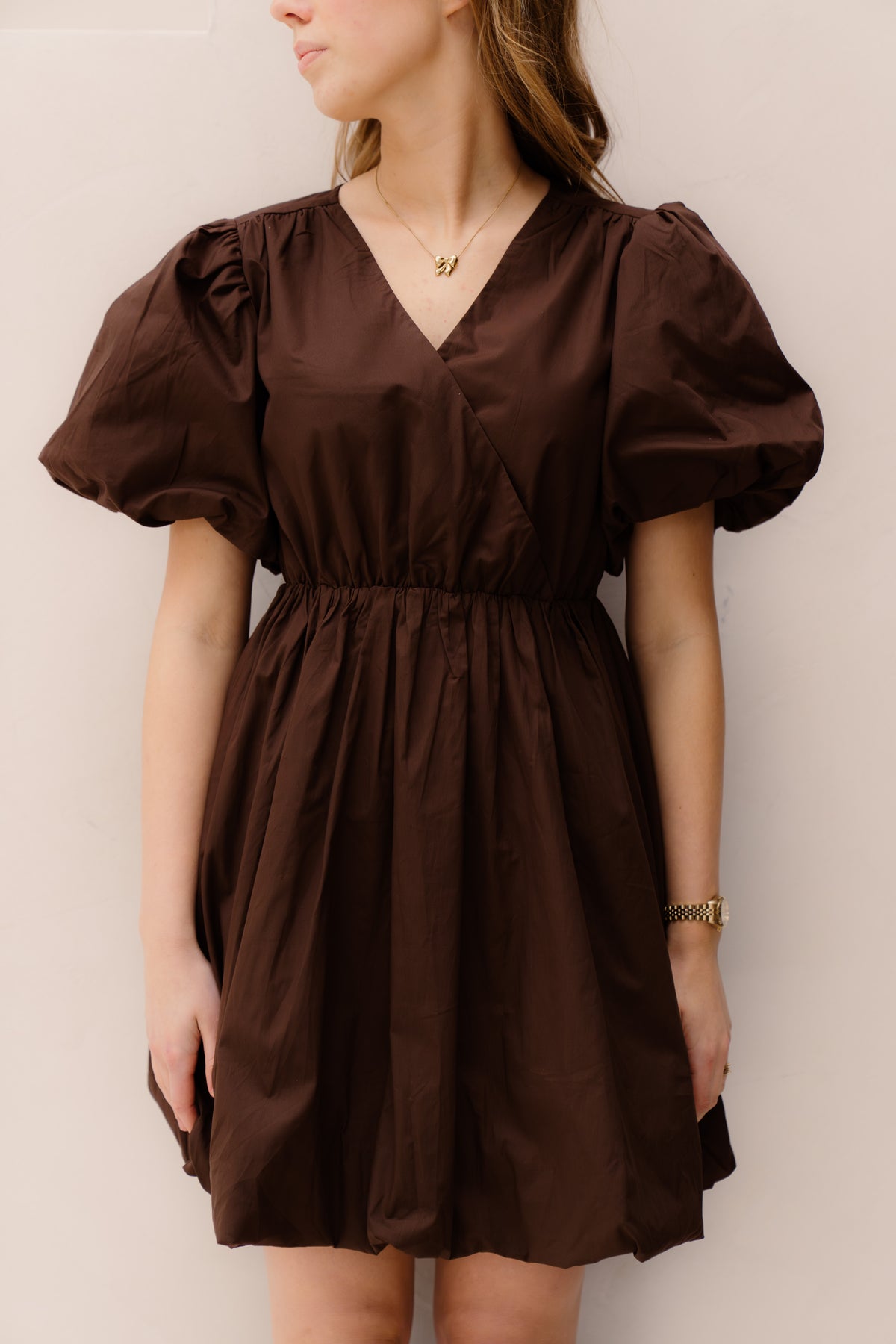 Hava ballon dress brown