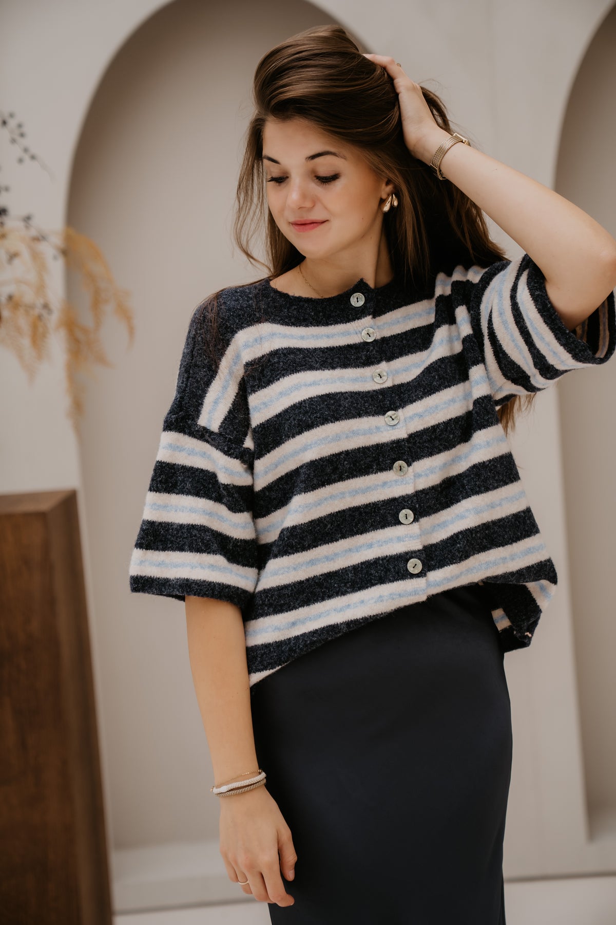 Loe top stripe blue