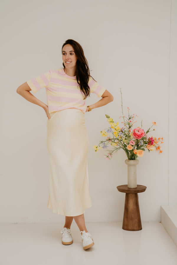 Vanile shirt stripe pink yellow