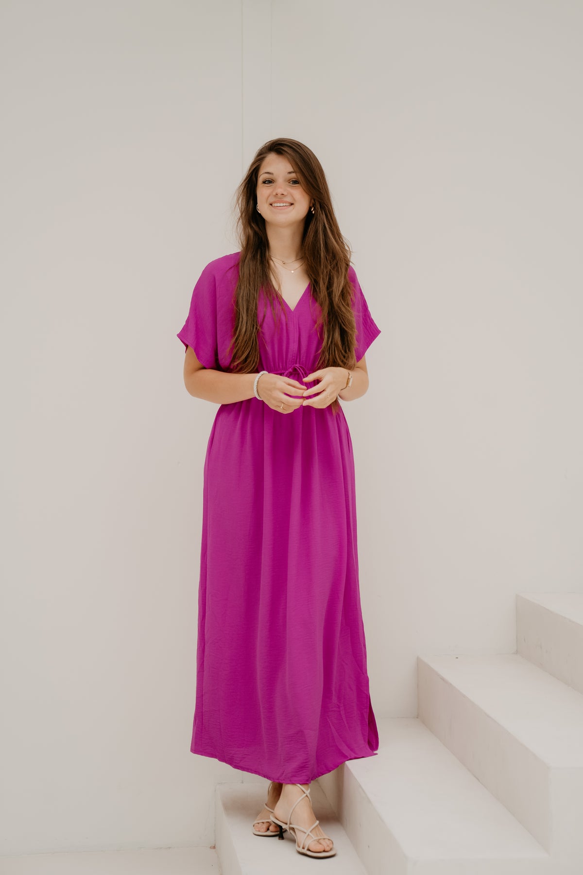 Tala Midi Dress Magenta