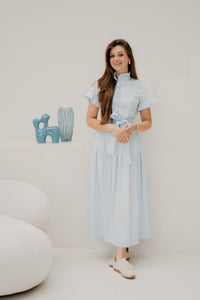 Nellie Soft Stripe Dress Light Blue
