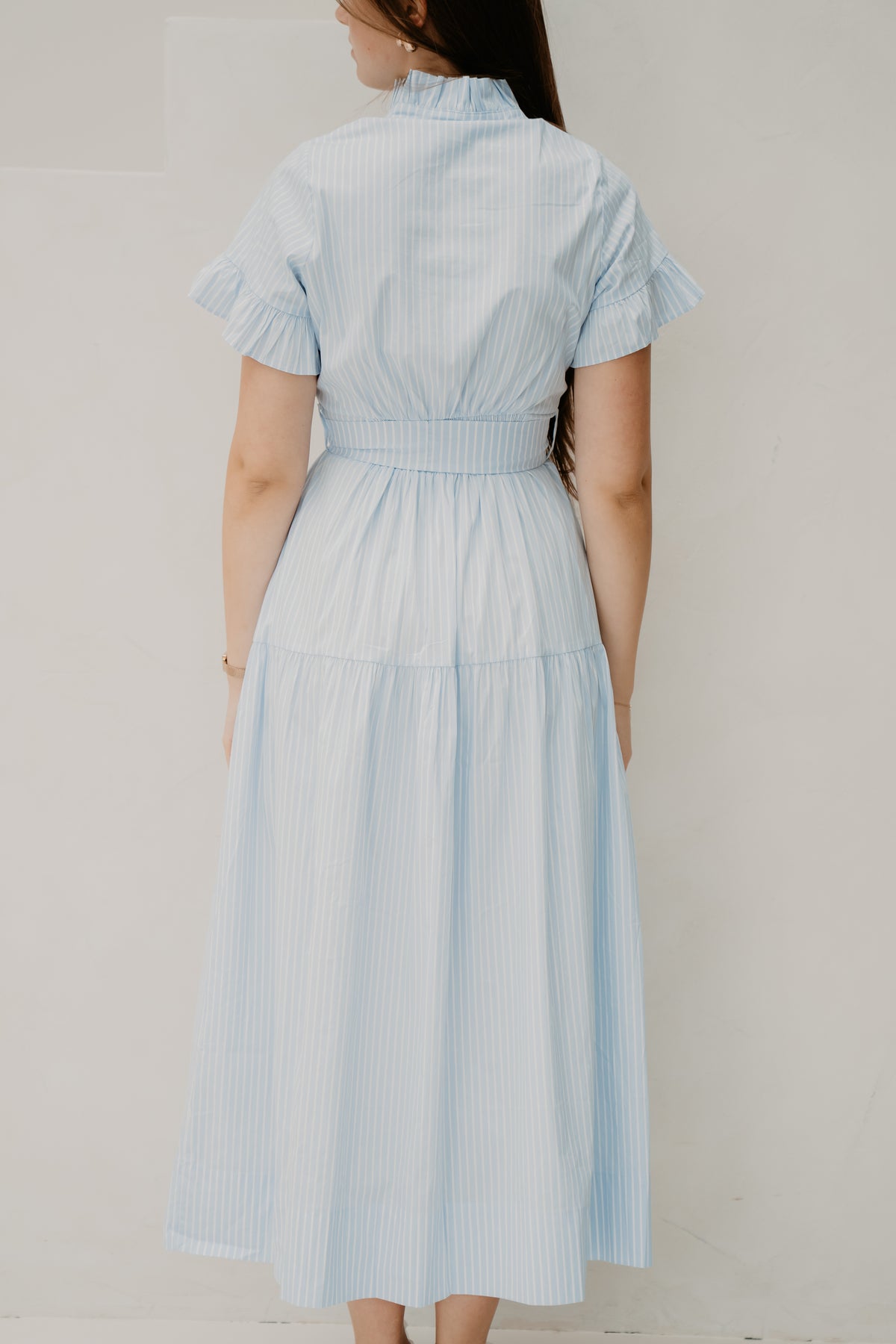 Nellie Soft Stripe Dress Light Blue