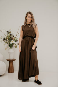 Tanja Long Skirt Brown