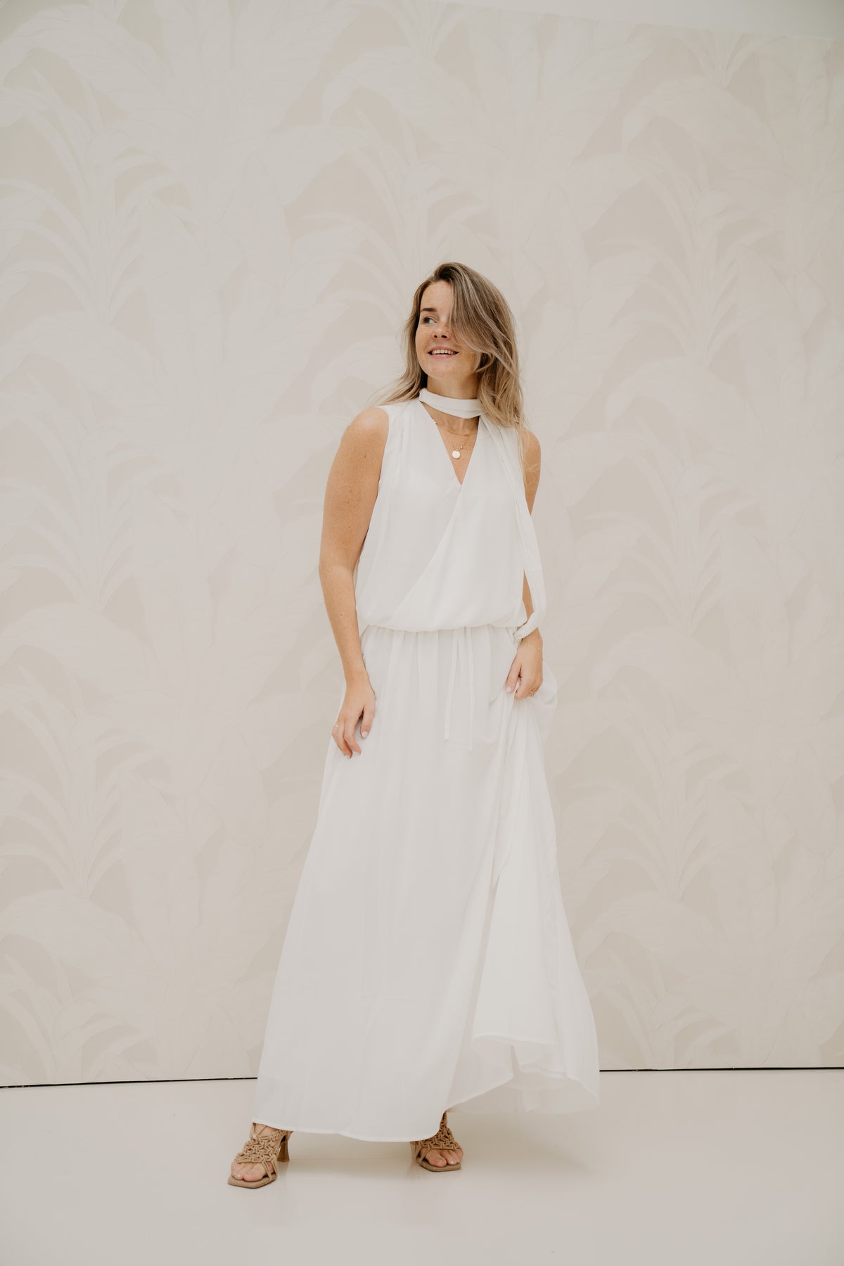 Inge Chiffon Top Off White