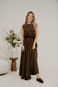 Tanja Long Skirt Brown