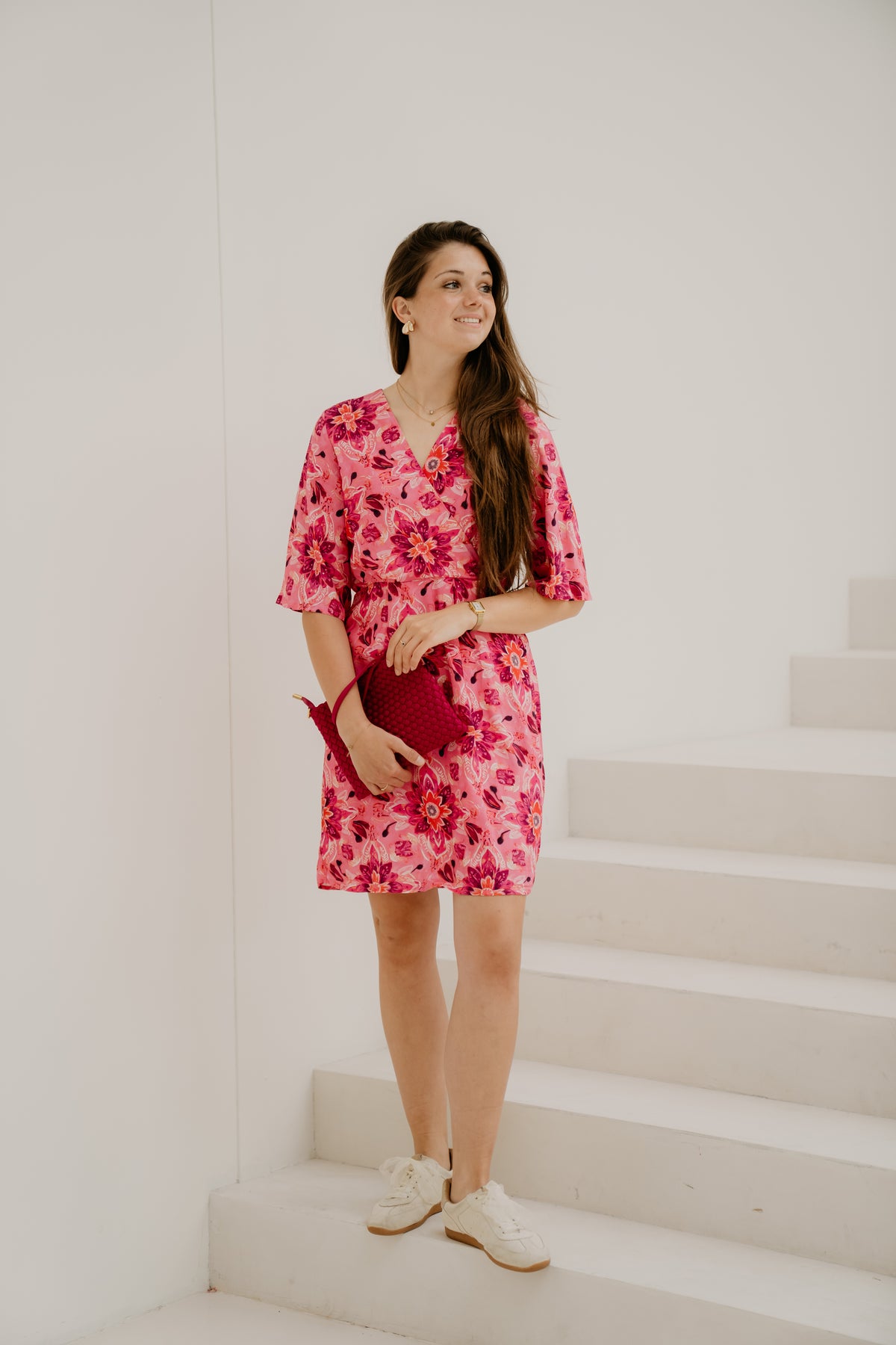 Taira Dress Print Magenta