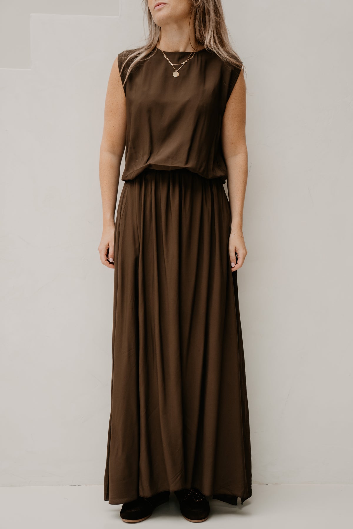Tanja Long Skirt Brown