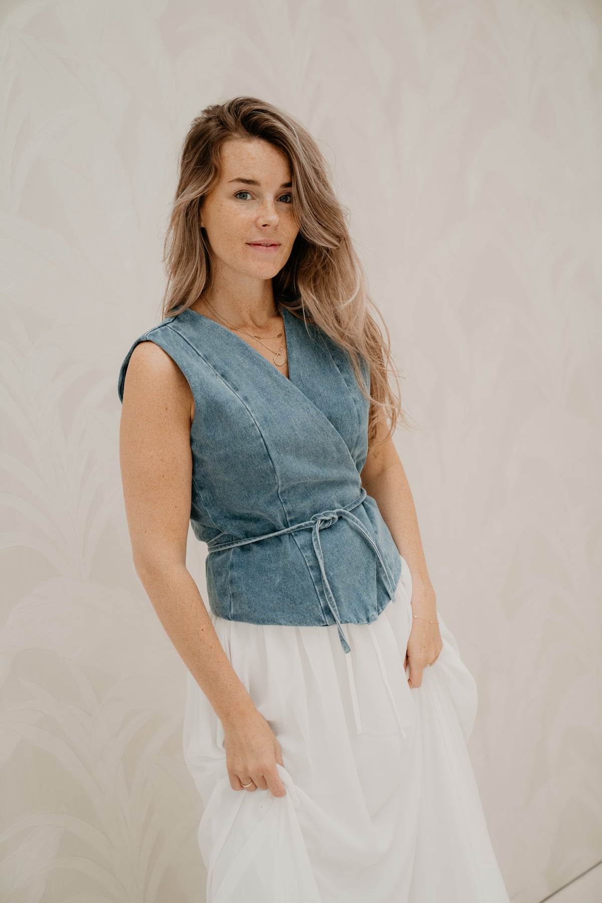 Samara Denim Waistcoat Blue