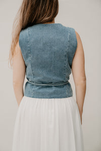 Samara Denim Waistcoat Blue