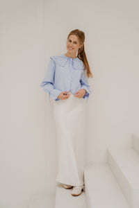 Tara blouse embroidery blue/white