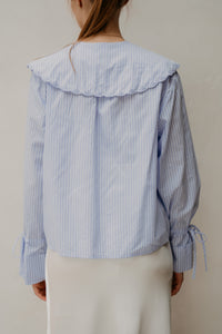 Tara blouse embroidery blue/white