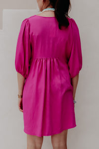 Tikva jurk kort magenta