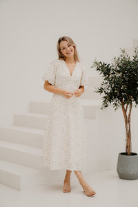Illana Small Rose Flower Dress Light Yellow