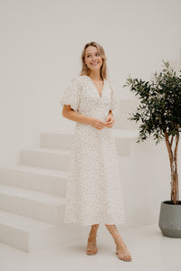 Illana Small Rose Flower Dress Light Yellow