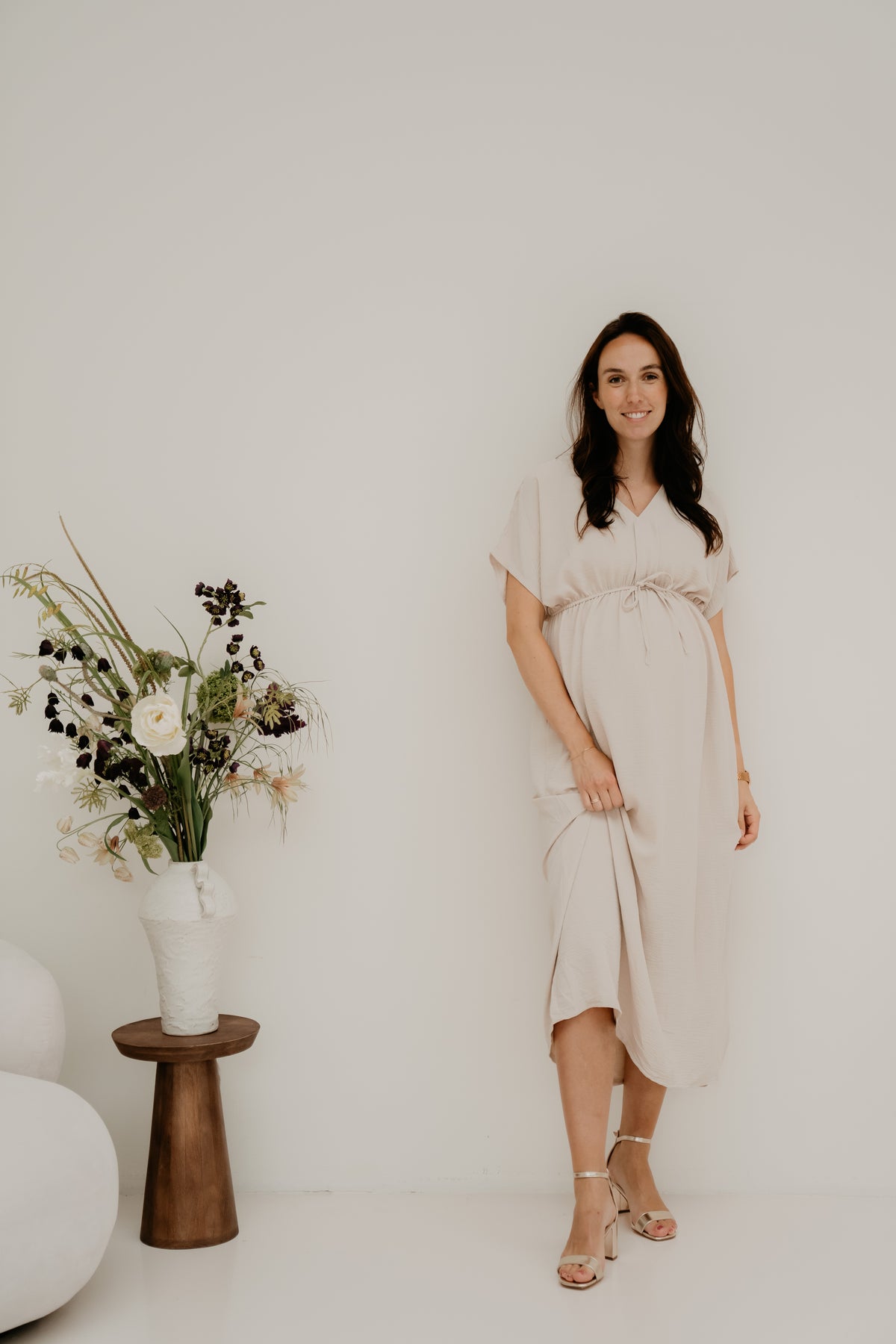 Tala Midi Dress Beige