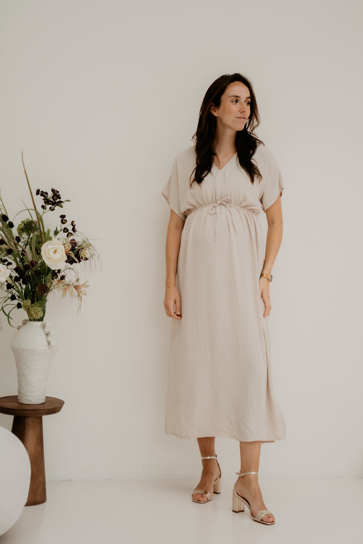 Tala Midi Dress Beige