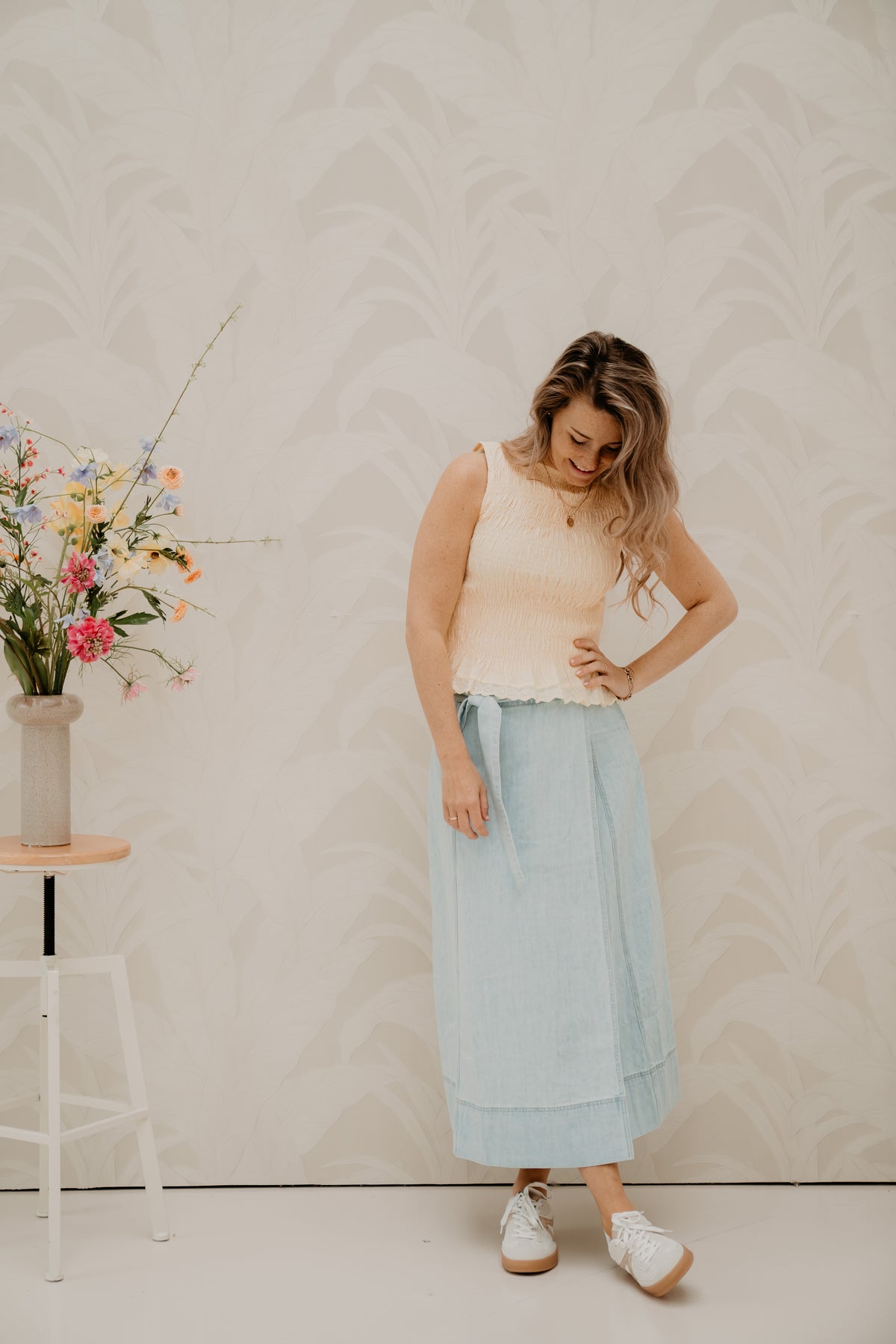 Smock top geel